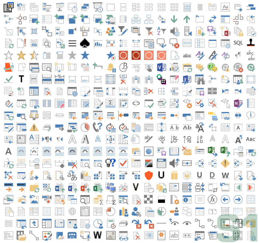 Microsoft Office Excel 2013 ImageMso Gallery Icons page 9