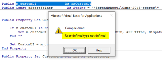 User-defined type not defined